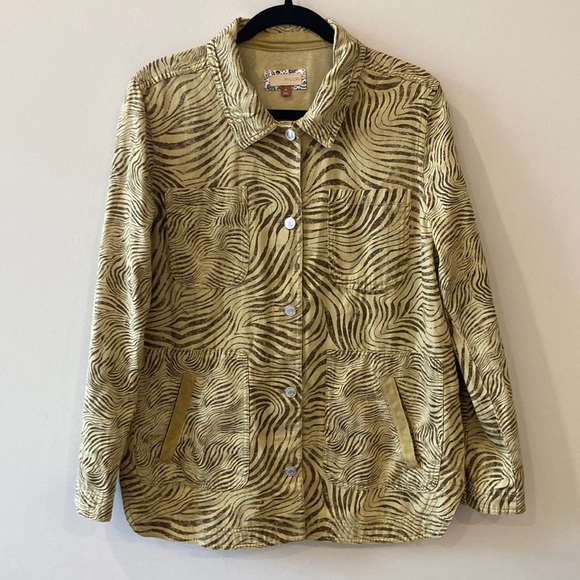 Anthropologie Jackets & Blazers - Anthropologie Pilcro Lightweight Zebra Striped Shirt Jacket 100% cotton Sz med